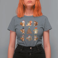 Funny Squirrel Christmas Santa Reindeer T Shirt For Women - Wonder Print Shop