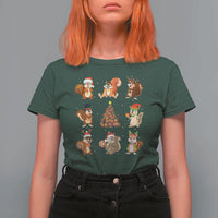 Funny Squirrel Christmas Santa Reindeer T Shirt For Women - Wonder Print Shop