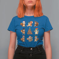 Funny Squirrel Christmas Santa Reindeer T Shirt For Women - Wonder Print Shop