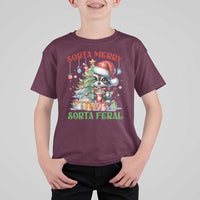 Funny Christmas Raccoon T Shirt For Kid Sorta Merry Sorta Feral Merry Trashmas - Wonder Print Shop
