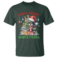 Funny Christmas Raccoon T Shirt Sorta Merry Sorta Feral Merry Trashmas - Wonder Print Shop