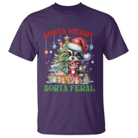 Funny Christmas Raccoon T Shirt Sorta Merry Sorta Feral Merry Trashmas - Wonder Print Shop