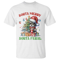 Funny Christmas Raccoon T Shirt Sorta Merry Sorta Feral Merry Trashmas - Wonder Print Shop