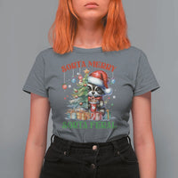 Funny Christmas Raccoon T Shirt For Women Sorta Merry Sorta Feral Merry Trashmas - Wonder Print Shop