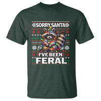 Funny Christmas Raccoon T Shirt Sorry Santa I've Been Feral - Wonder Print Shop