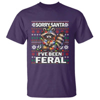 Funny Christmas Raccoon T Shirt Sorry Santa I've Been Feral - Wonder Print Shop