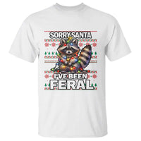 Funny Christmas Raccoon T Shirt Sorry Santa I've Been Feral - Wonder Print Shop