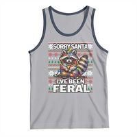 Funny Christmas Raccoon Tank Top Sorry Santa I've Been Feral