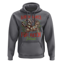 Funny Christmas Raccoon Hoodie Sorry Santa I've Been Feral Reindeer