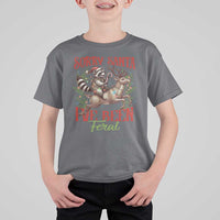 Funny Christmas Raccoon T Shirt For Kid Sorry Santa I've Been Feral Reindeer - Wonder Print Shop