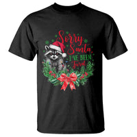 Funny Christmas T Shirt Sorry Santa I've Been Feral Raccoon - Wonder Print Shop