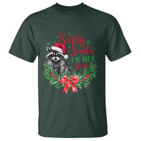 Funny Christmas T Shirt Sorry Santa I've Been Feral Raccoon - Wonder Print Shop