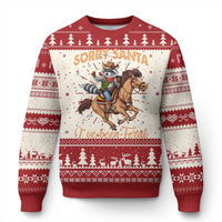 Funny Xmas Raccoon Ugly Christmas Sweater Sorry Santa I've Been Feral Cowboy - Wonder Print Shop