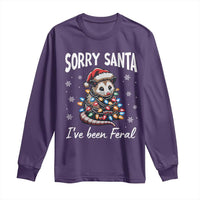 Funny Christmas Opossum Long Sleeve Shirt Sorry Santa I've Been Feral