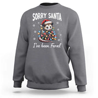 Funny Christmas Opossum Sweatshirt Sorry Santa I've Been Feral - Wonder Print Shop