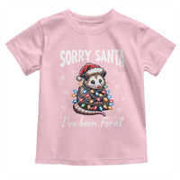 Funny Christmas Opossum Toddler T Shirt Sorry Santa I've Been Feral
