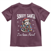 Funny Christmas Opossum Toddler T Shirt Sorry Santa I've Been Feral