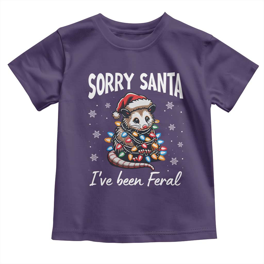 Funny Christmas Opossum Toddler T Shirt Sorry Santa I've Been Feral