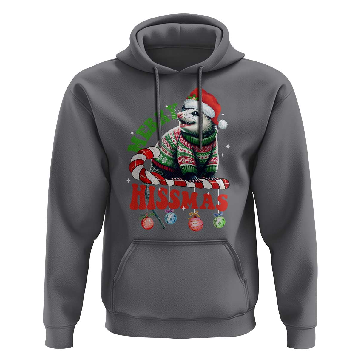 Funny Christmas Opossum Hoodie Merry Hissmass