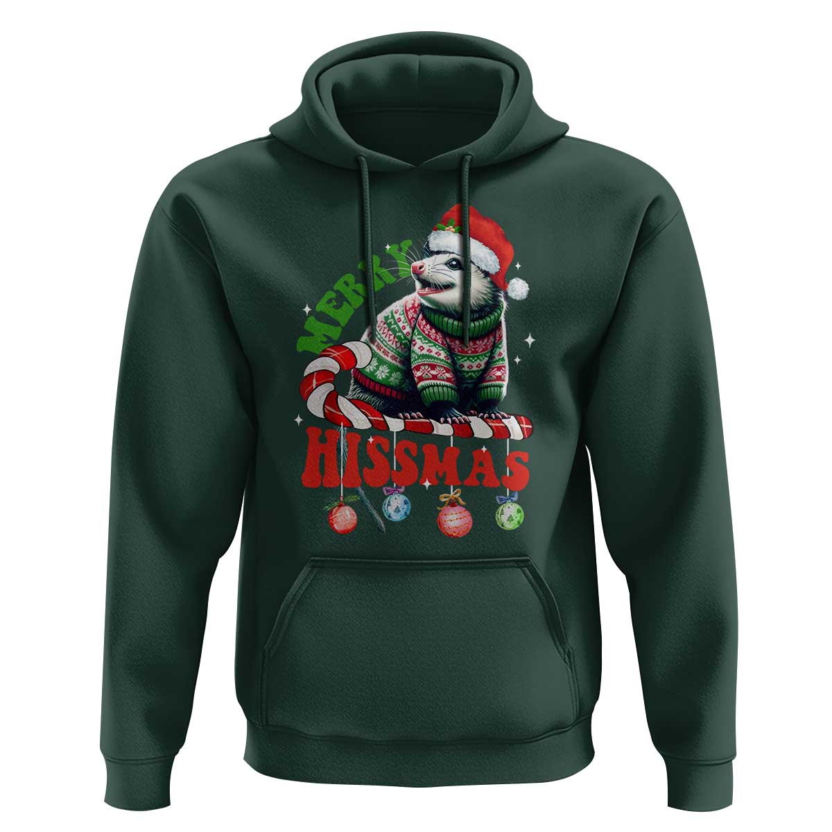 Funny Christmas Opossum Hoodie Merry Hissmass