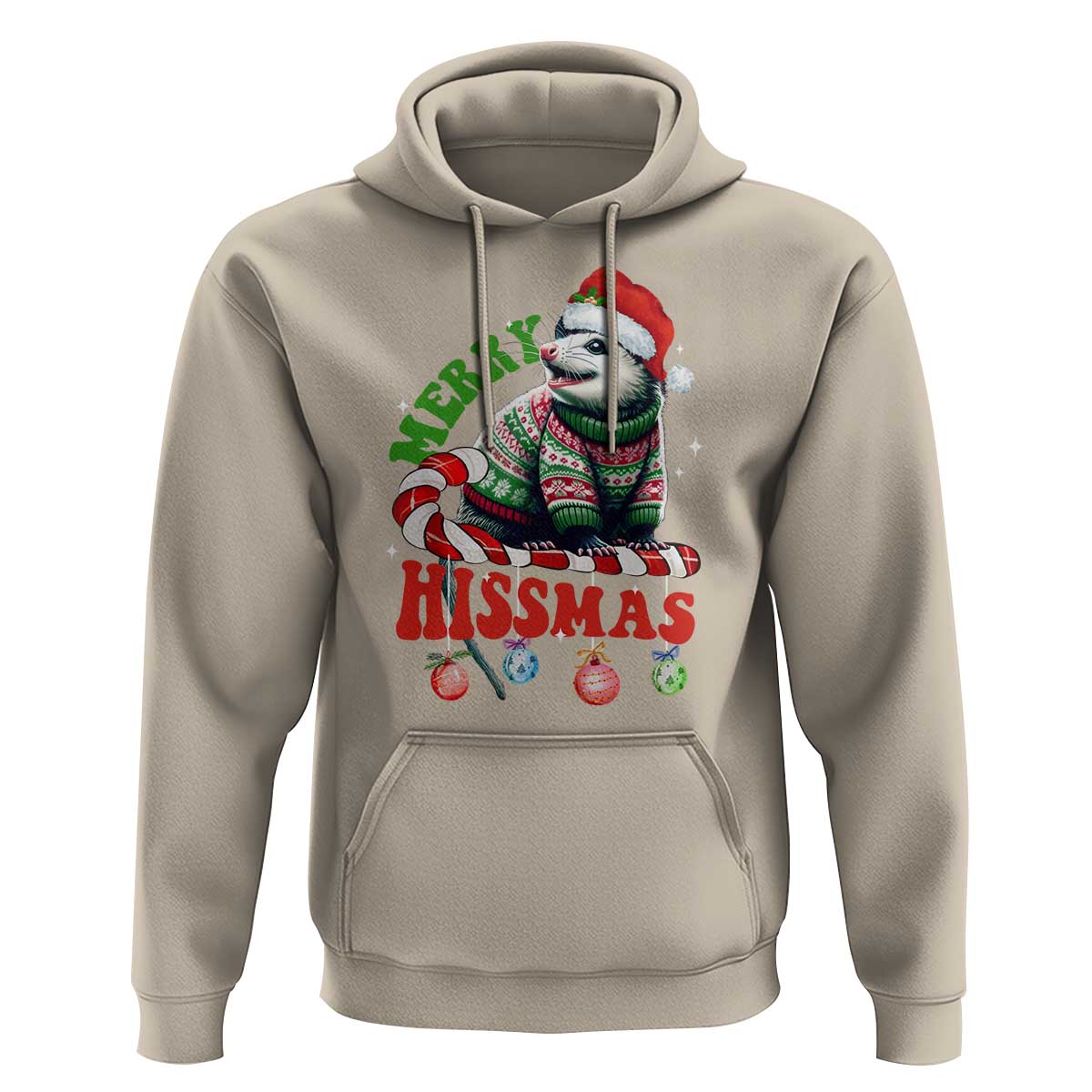Funny Christmas Opossum Hoodie Merry Hissmass