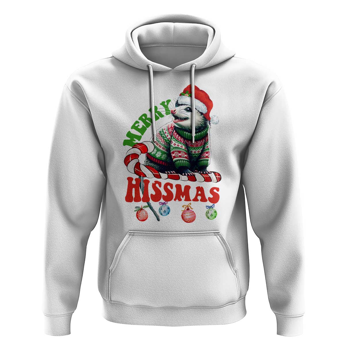 Funny Christmas Opossum Hoodie Merry Hissmass