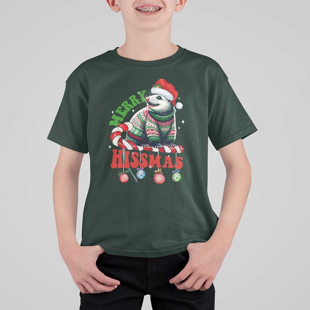 Funny Christmas Opossum T Shirt For Kid Merry Hissmass - Wonder Print Shop