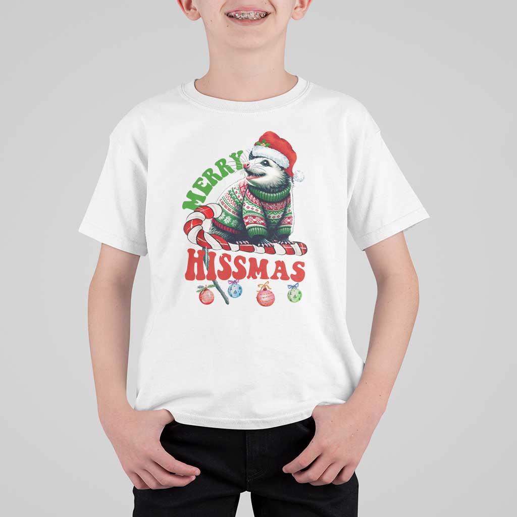 Funny Christmas Opossum T Shirt For Kid Merry Hissmass - Wonder Print Shop
