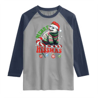 Funny Christmas Opossum Raglan Shirt Merry Hissmass