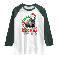 Funny Christmas Opossum Raglan Shirt Merry Hissmass
