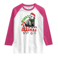Funny Christmas Opossum Raglan Shirt Merry Hissmass