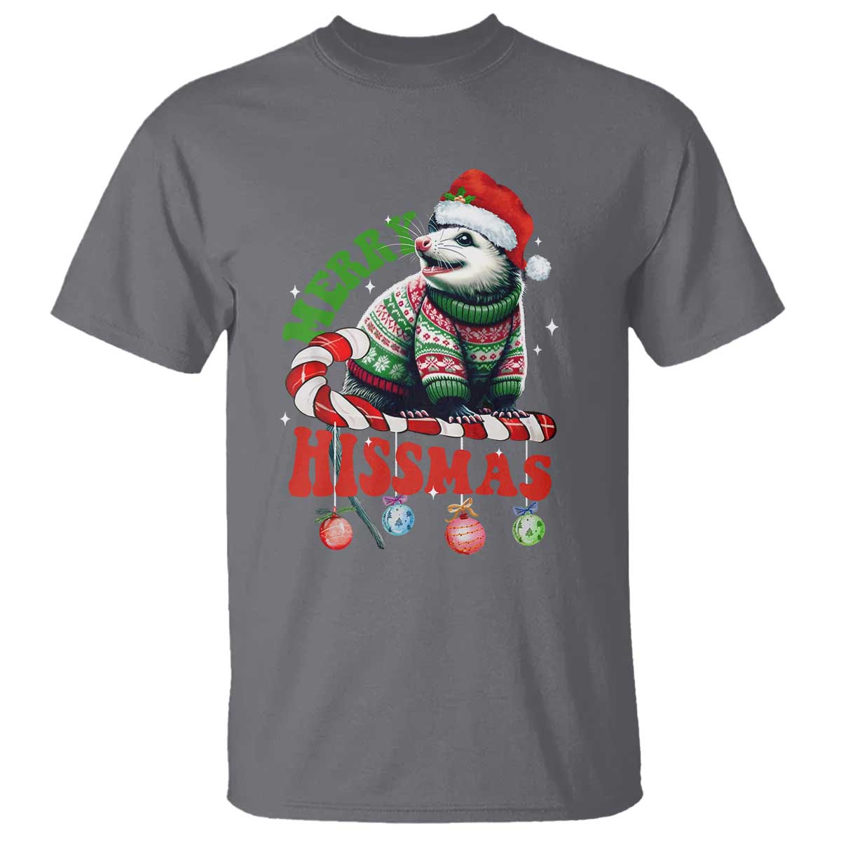 Funny Christmas Opossum T Shirt Merry Hissmass - Wonder Print Shop