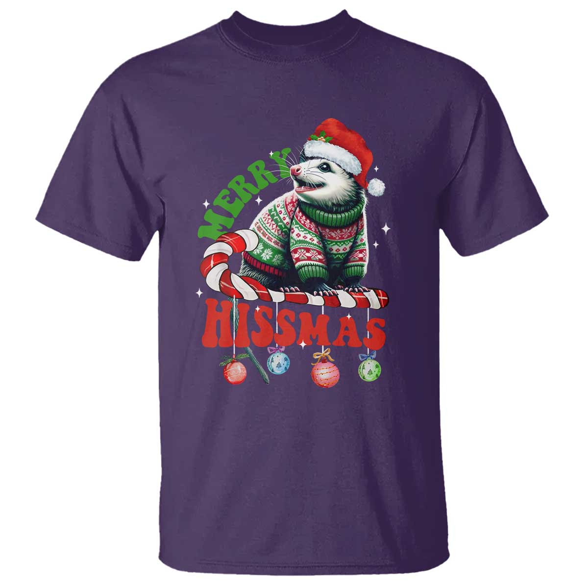 Funny Christmas Opossum T Shirt Merry Hissmass - Wonder Print Shop