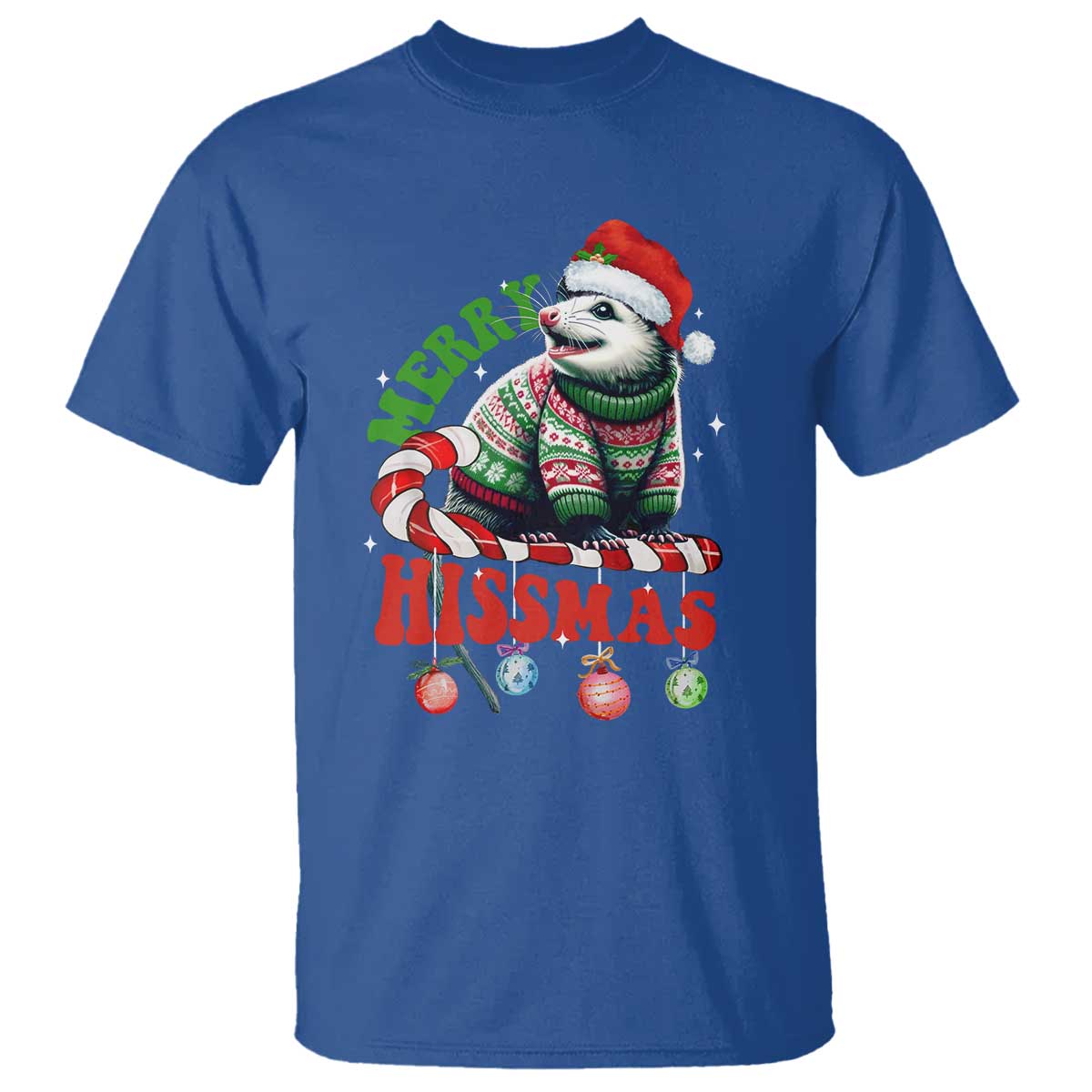 Funny Christmas Opossum T Shirt Merry Hissmass - Wonder Print Shop