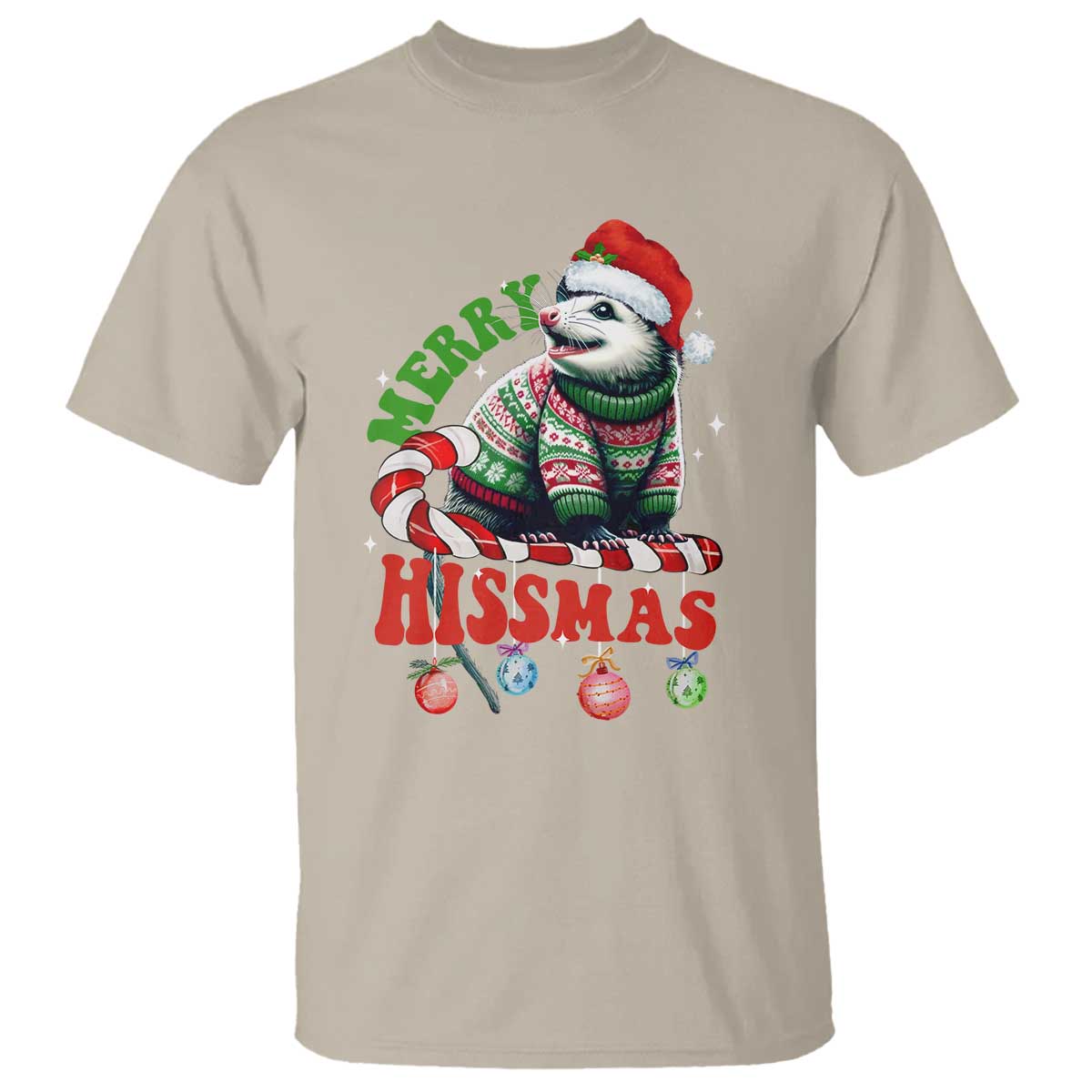 Funny Christmas Opossum T Shirt Merry Hissmass - Wonder Print Shop