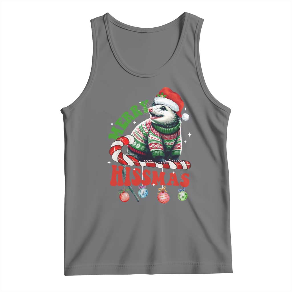 Funny Christmas Opossum Tank Top Merry Hissmass