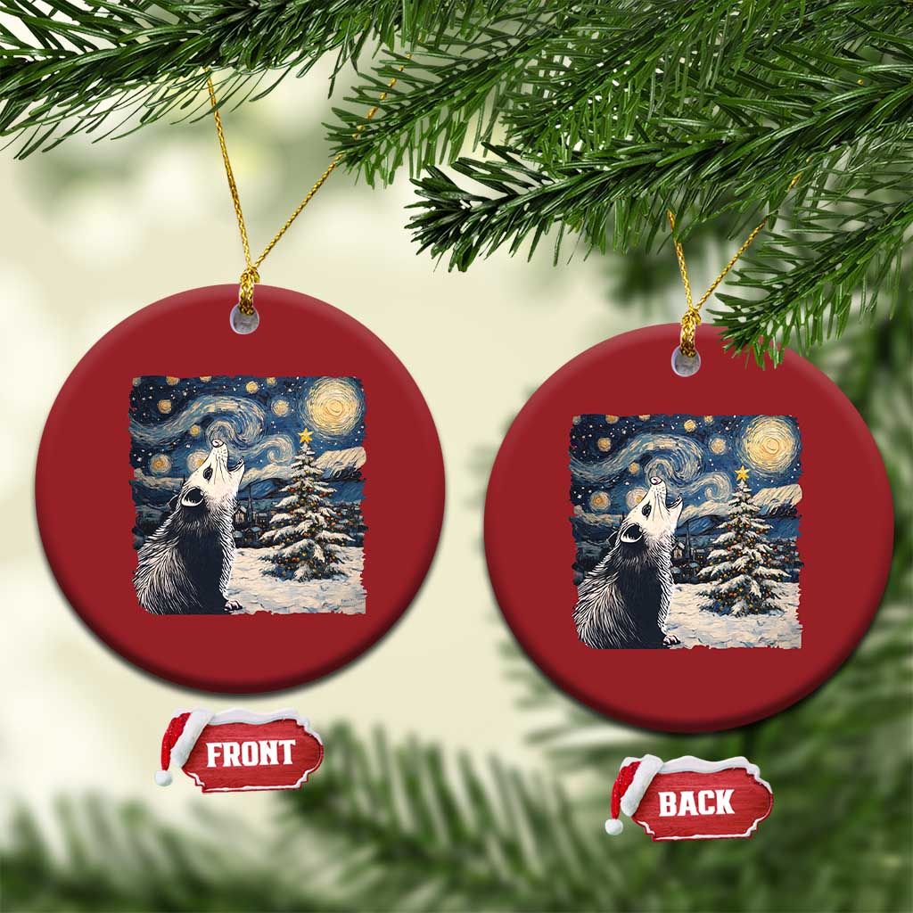 Christmas Starry Night Opossum Christmas Ornament - Wonder Print Shop