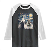 Christmas Starry Night Opossum Raglan Shirt