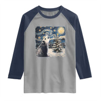 Christmas Starry Night Opossum Raglan Shirt