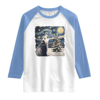 Christmas Starry Night Opossum Raglan Shirt