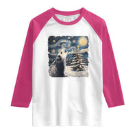 Christmas Starry Night Opossum Raglan Shirt