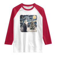 Christmas Starry Night Opossum Raglan Shirt