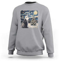Christmas Starry Night Opossum Sweatshirt - Wonder Print Shop