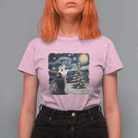 Christmas Starry Night Opossum T Shirt For Women - Wonder Print Shop