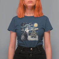 Christmas Starry Night Opossum T Shirt For Women - Wonder Print Shop