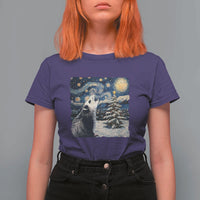 Christmas Starry Night Opossum T Shirt For Women - Wonder Print Shop
