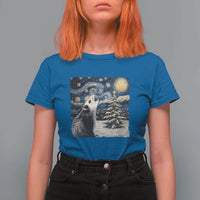 Christmas Starry Night Opossum T Shirt For Women - Wonder Print Shop