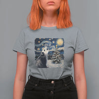 Christmas Starry Night Opossum T Shirt For Women - Wonder Print Shop