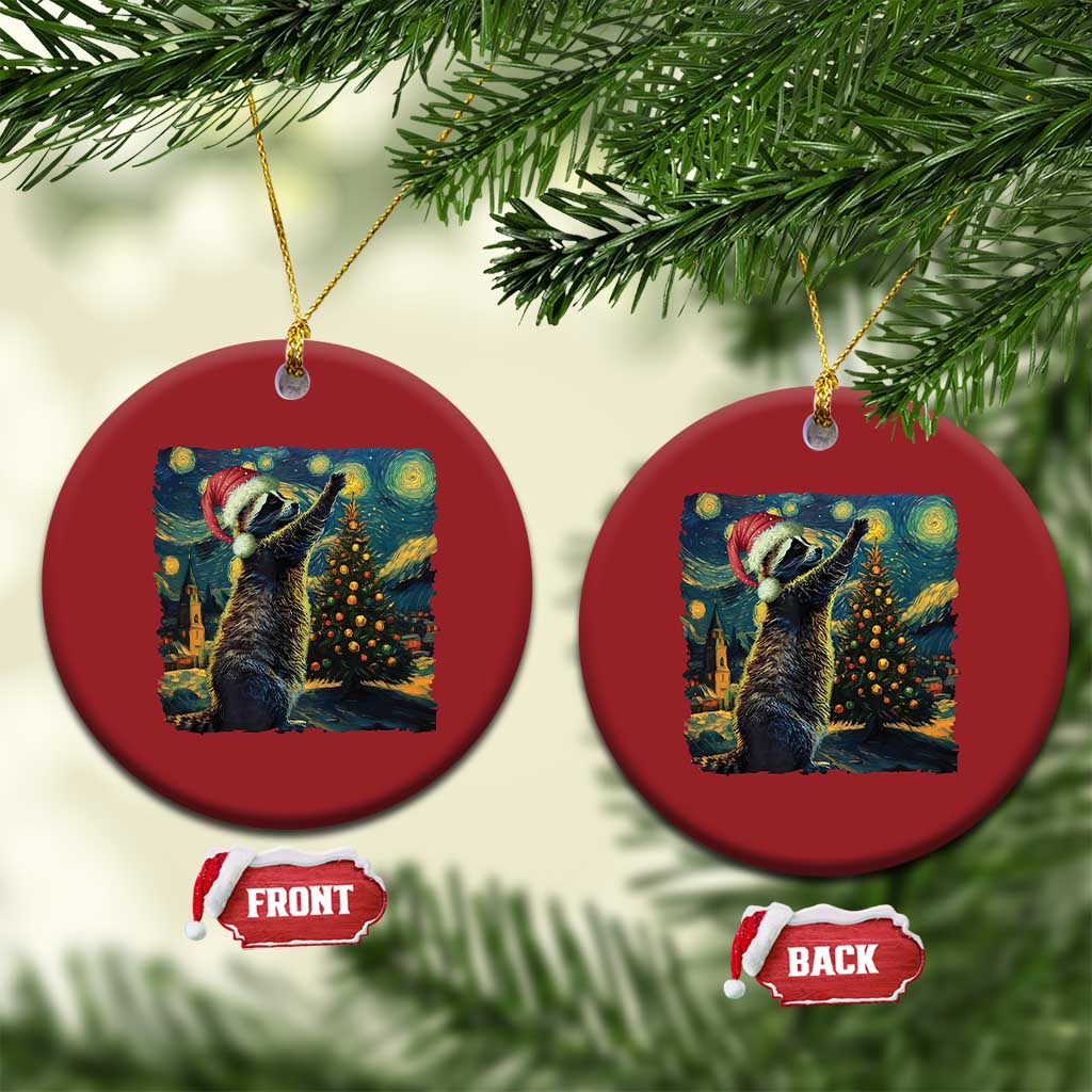 Christmas Starry Night Raccoon Christmas Ornament - Wonder Print Shop