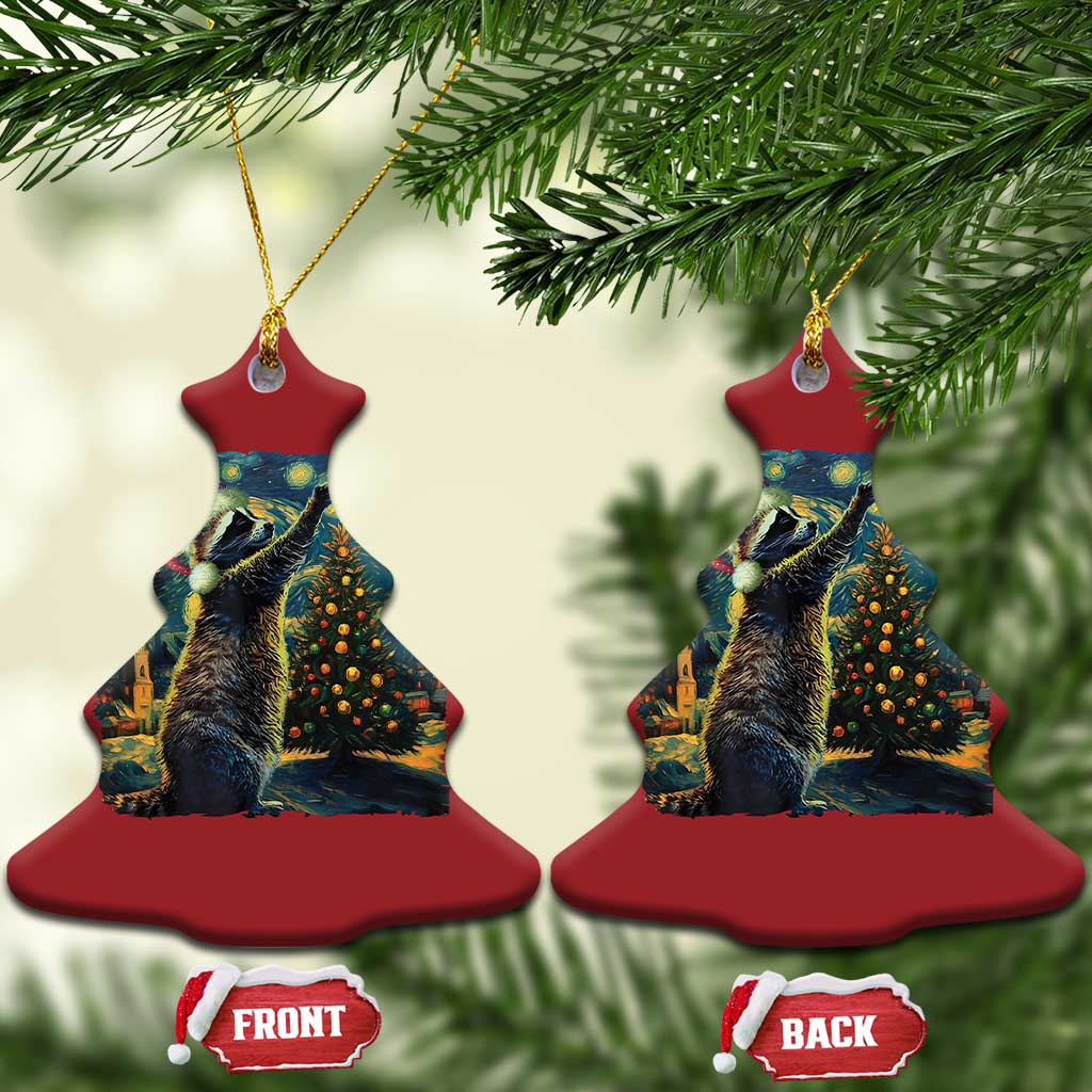 Christmas Starry Night Raccoon Christmas Ornament - Wonder Print Shop